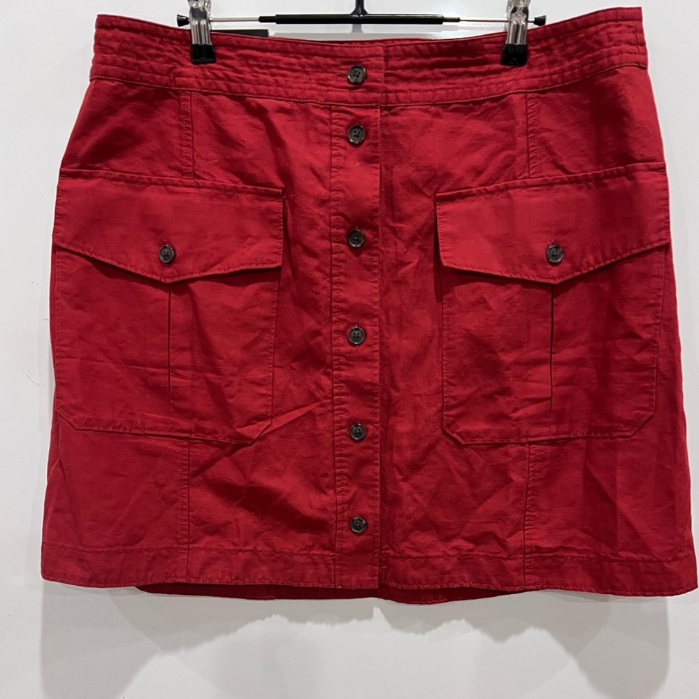 Sz 16 Tall NWT Banana Republic button short skirt spice burnt orange, pockets
